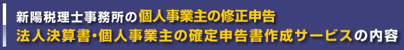 新陽税理士事務所の修正申告サポート 法人決算書・個人事業主の確定申告書作成サービスの内容